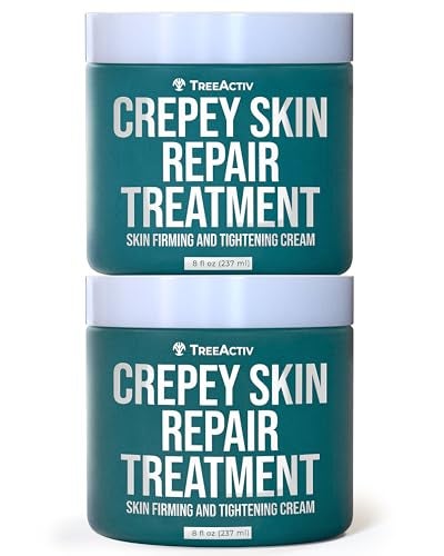 TreeActiv Crepey Skin Repair Treatment 2Pack Firming Cream For Face and Neck Skin Firming and Tightening Lotion with Hyaluronic Acid Crepey Skin Treatment to Moisturize Dry Crepe Skin 1000 Uses